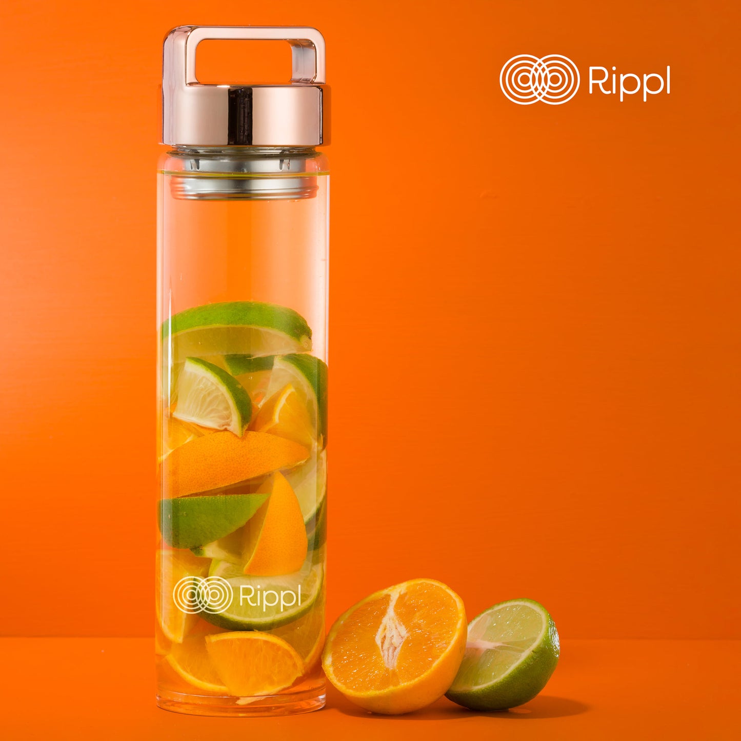 Infuser Insulated Tea Bottle 480ml | Double Wall Glass, BPA-Free, Stainless Steel Filter