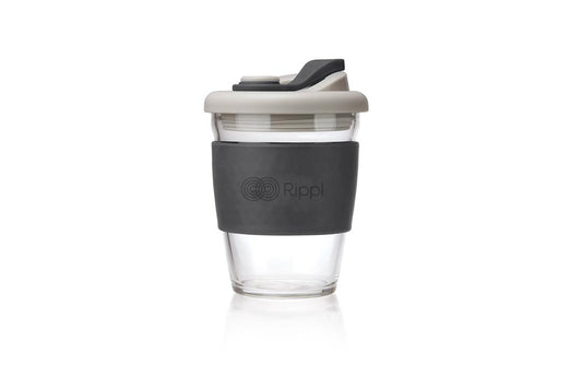 Rippl Glass Coffee Cup Grey